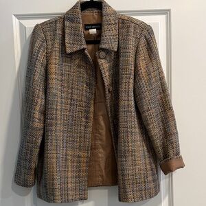 Wear Abouts Vintage Women's Brown Plaid Tweed Jacket sz 12